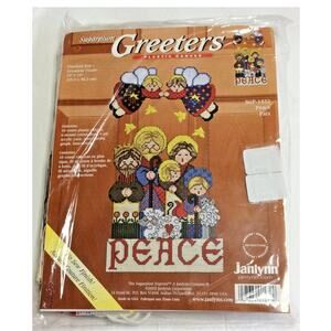 Greeters Plastic Canvas Kit 1432 Christmas Door Wall Hanging Snowman Peace 10x19